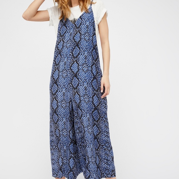 blue snakeskin jumpsuit